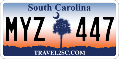 SC license plate MYZ447