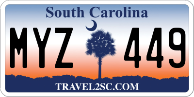 SC license plate MYZ449