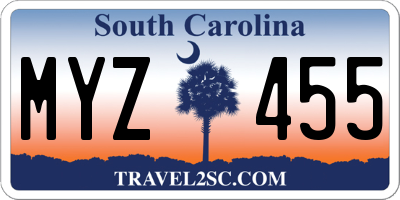 SC license plate MYZ455