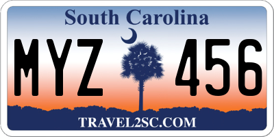 SC license plate MYZ456
