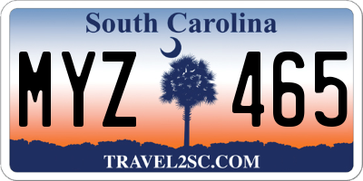 SC license plate MYZ465