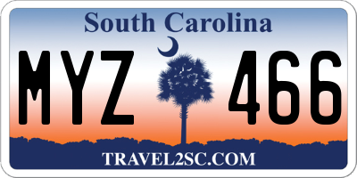 SC license plate MYZ466