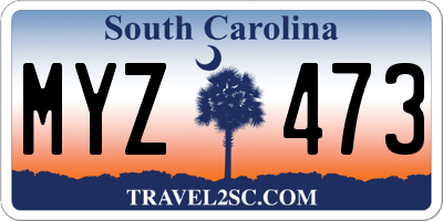 SC license plate MYZ473