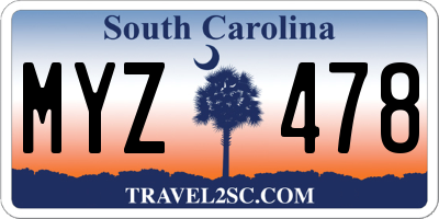 SC license plate MYZ478