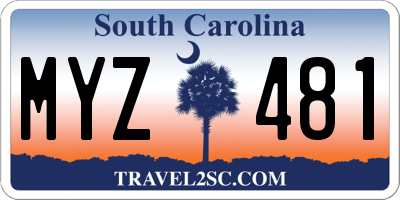 SC license plate MYZ481