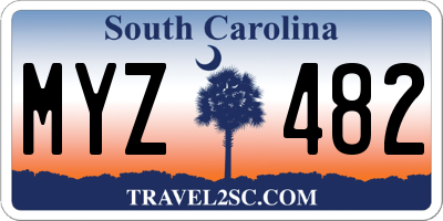 SC license plate MYZ482