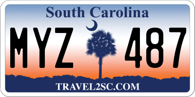 SC license plate MYZ487