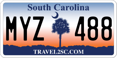 SC license plate MYZ488