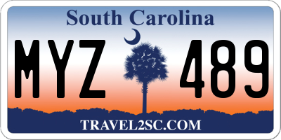 SC license plate MYZ489