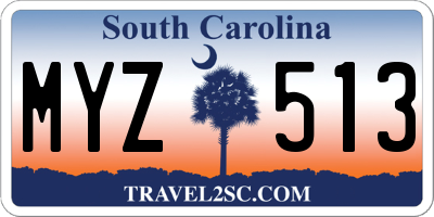 SC license plate MYZ513
