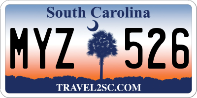 SC license plate MYZ526