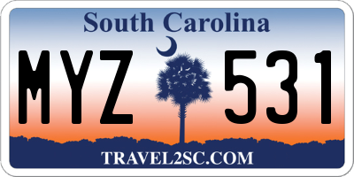SC license plate MYZ531