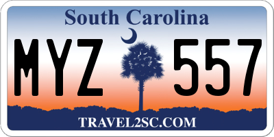 SC license plate MYZ557