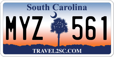 SC license plate MYZ561