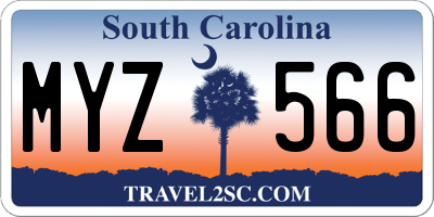 SC license plate MYZ566