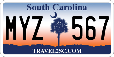 SC license plate MYZ567