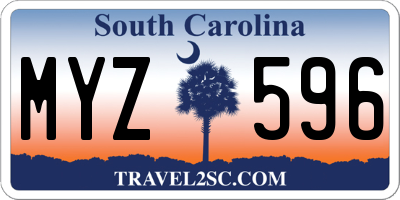 SC license plate MYZ596