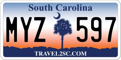 SC license plate MYZ597