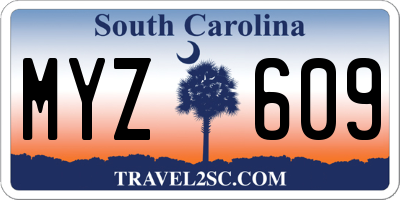 SC license plate MYZ609