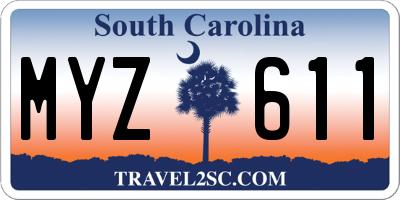 SC license plate MYZ611