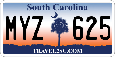 SC license plate MYZ625