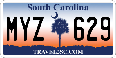 SC license plate MYZ629