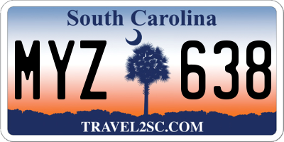 SC license plate MYZ638