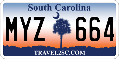 SC license plate MYZ664