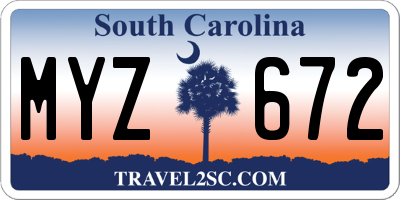SC license plate MYZ672