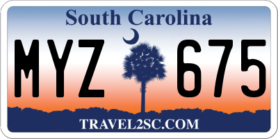 SC license plate MYZ675