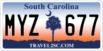 SC license plate MYZ677