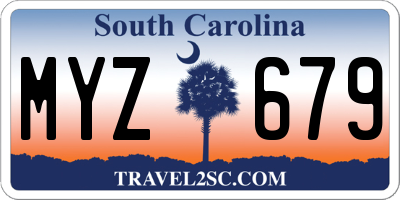 SC license plate MYZ679