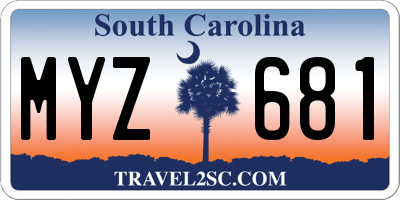 SC license plate MYZ681