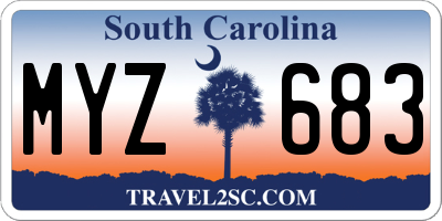 SC license plate MYZ683