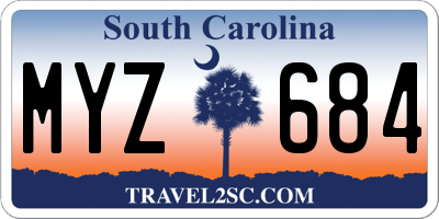 SC license plate MYZ684