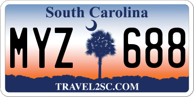 SC license plate MYZ688