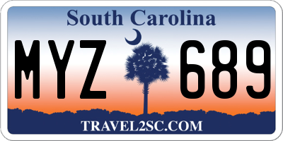 SC license plate MYZ689