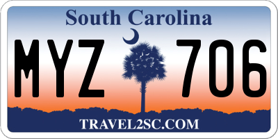 SC license plate MYZ706
