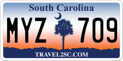 SC license plate MYZ709