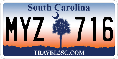 SC license plate MYZ716