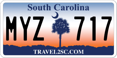 SC license plate MYZ717
