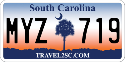 SC license plate MYZ719
