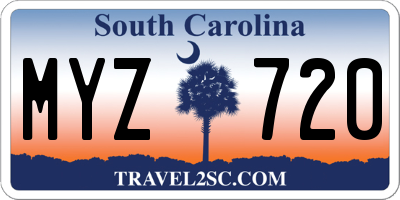 SC license plate MYZ720