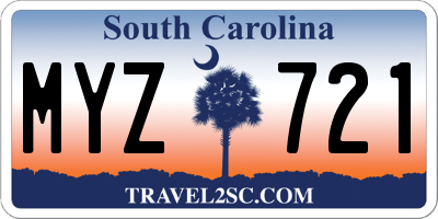 SC license plate MYZ721