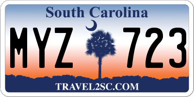 SC license plate MYZ723