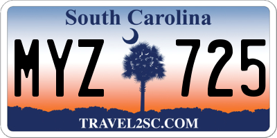 SC license plate MYZ725