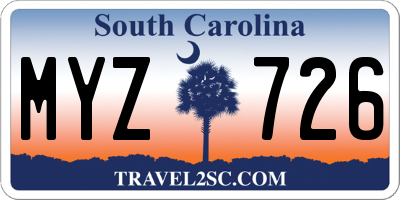 SC license plate MYZ726