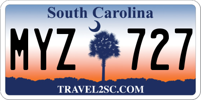 SC license plate MYZ727