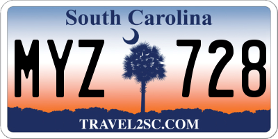 SC license plate MYZ728