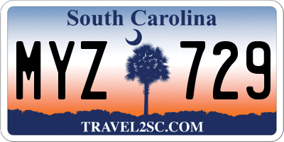 SC license plate MYZ729